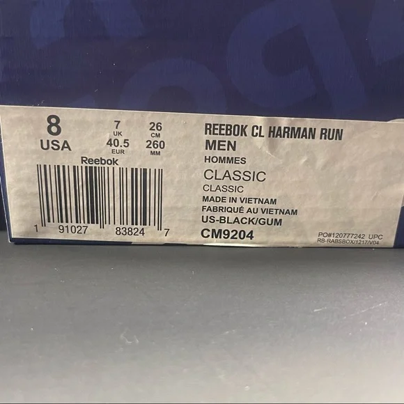 Reebok Classic Harman Leather Sneakers | Black (Men’s 8)(Women’s 9.5) - Picture 10 of 10